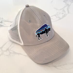 Patagonia  Multicolored Fitz Roy Bison Trucker Hat Buffalo Adjustable Beige Tan